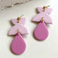 Orchid Pink Clay Drop Earrings