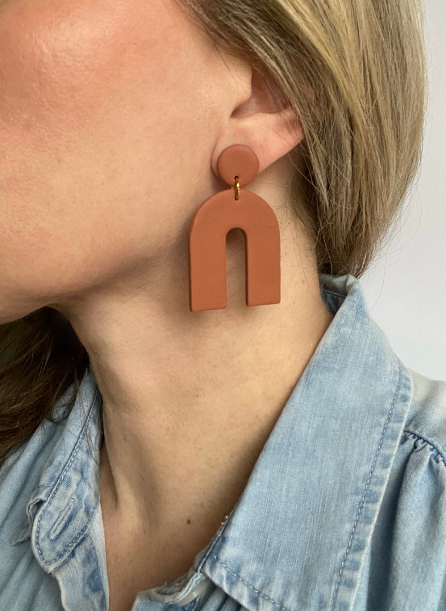 Terracotta Arch Clay Earrings | EVIE