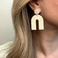 White Sand Arch Clay Earrings | EVIE