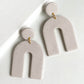White Sand Arch Clay Earrings | EVIE