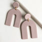 Blush Pink Arch Clay Earrings | EVIE
