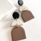 Mocha Color Block Polymer Clay Earrings | CADENCE